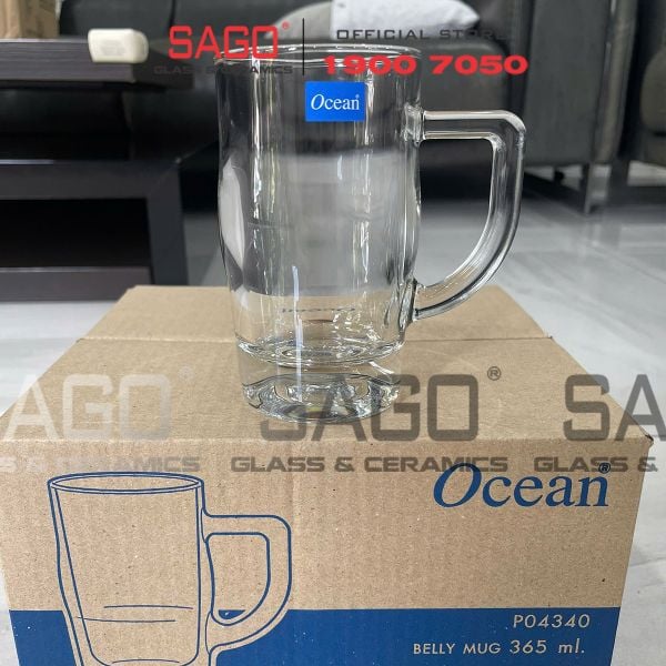  Ocean P04340 - Ly Thủy Tinh Ocean Belly Mug Glass 365ml | Nhập Khẩu Thái Lan 