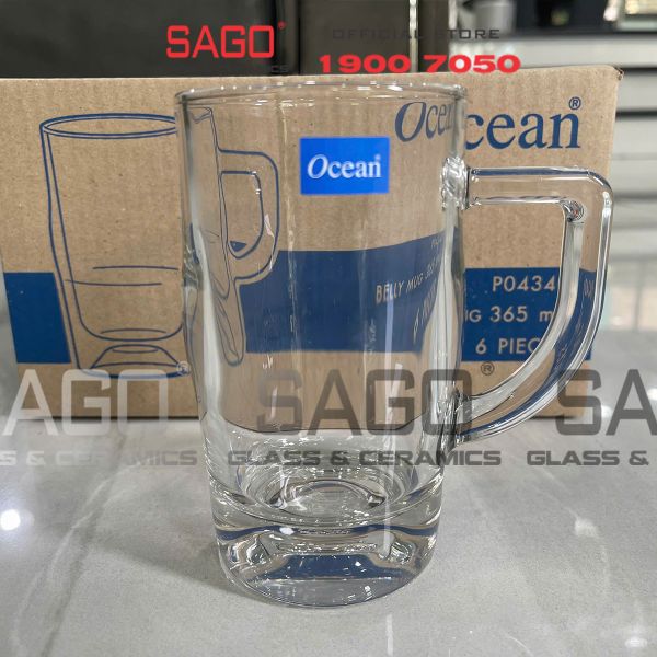  Ocean P04340 - Ly Thủy Tinh Ocean Belly Mug Glass 365ml | Nhập Khẩu Thái Lan 
