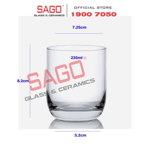  Ocean B00309 - Ly Thủy Tinh Ocean Top Drink 235ml | Nhập Khẩu Thái Lan 