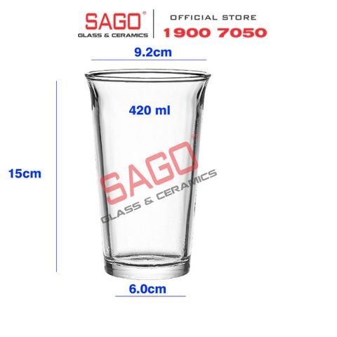  INS 9016 - Ly Thủy Tinh Miệng Loe INS Flared Mouth Highball Glass 420ml | Thủy Tinh Cao Cấp 