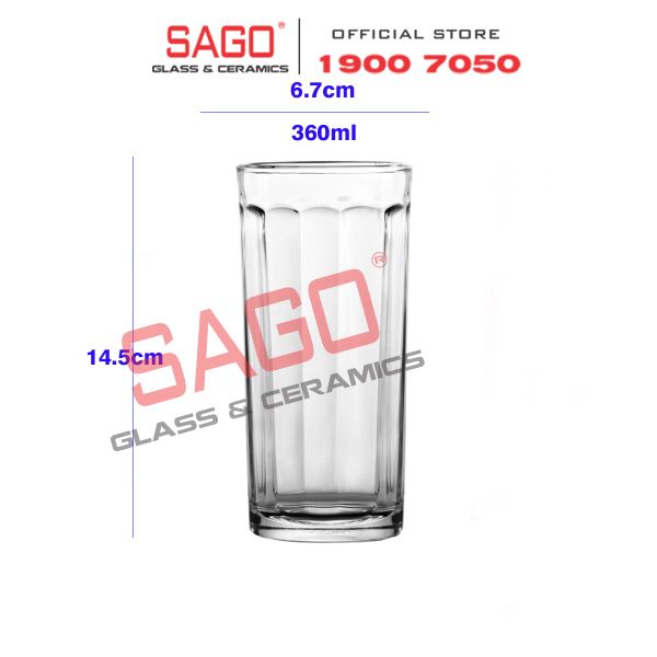  LG-133213 - Ly Thủy Tinh Lucky Rome Strip Tumbler 360ml | Nhập Khẩu Thái Lan 