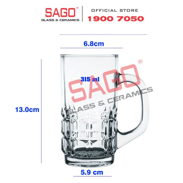  PG131 - Ly Thủy Tinh Prim Plaza Beer Mug 315ml | Nhập Khẩu Thái Lan 