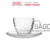  LG-300207/775505(755) - Bộ Tách Thủy Tinh Capuchino Lucky Audrey Cup Glass 190ml | Nhập Khẩu Thái Lan 