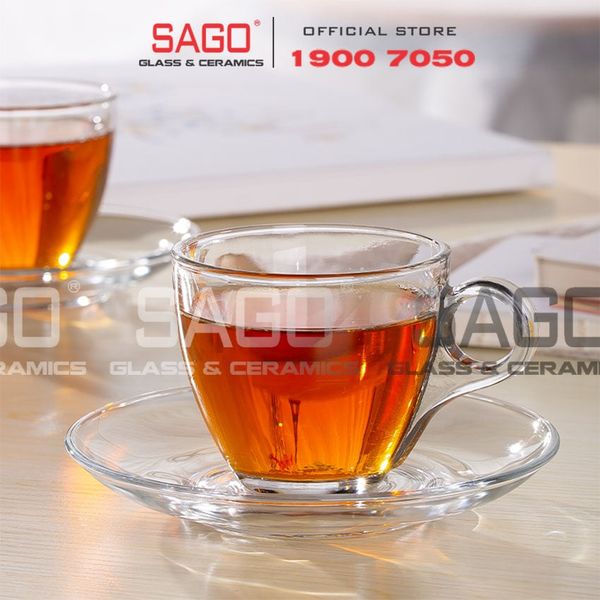  LG-300207/775505(755) - Bộ Tách Thủy Tinh Capuchino Lucky Audrey Cup Glass 190ml | Nhập Khẩu Thái Lan 