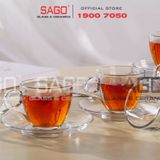  LG-300207/775505(755) - Bộ Tách Thủy Tinh Capuchino Lucky Audrey Cup Glass 190ml | Nhập Khẩu Thái Lan 