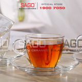  LG-300207/775505(755) - Bộ Tách Thủy Tinh Capuchino Lucky Audrey Cup Glass 190ml | Nhập Khẩu Thái Lan 