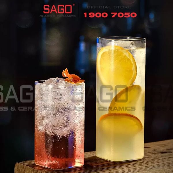  INS 1001-1 -  Ly Thủy Tinh INS Borosilicate Plaza Rock Glass 270ml | Thủy Tinh Cao Cấp 