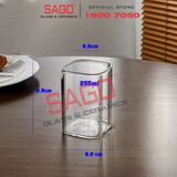  INS 1001-1 -  Ly Thủy Tinh INS Borosilicate Plaza Rock Glass 270ml | Thủy Tinh Cao Cấp 