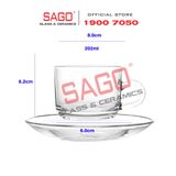  LG-311807.755 - Bộ Tách Thủy Tinh Lucky Stack Tea Cup Glass 202ml | Nhập Khẩu Thái Lan 