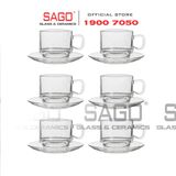  LG-311807.755 - Bộ Tách Thủy Tinh Lucky Stack Tea Cup Glass 202ml | Nhập Khẩu Thái Lan 