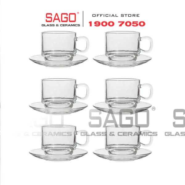  LG-311807.755 - Bộ Tách Thủy Tinh Lucky Stack Tea Cup Glass 202ml | Nhập Khẩu Thái Lan 