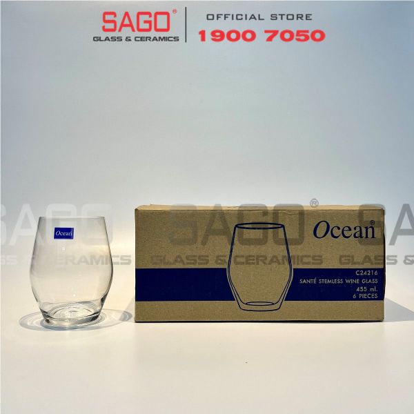  Ocean C24216 - Ly Thủy Tinh Ocean Santé Stemless 455ml | Nhập Khẩu Thái Lan 