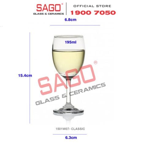 Ocean 1501W07 - Ly Thủy Tinh Ocean Classic White Wine 195ml | Nhập Khẩu Thái Lan 
