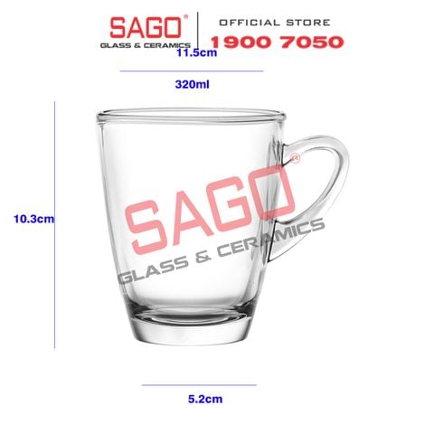  Ocean P01640 - Ly Thủy Tinh Ocean Kenya Mug 320ml | Nhập Khẩu Thái Lan 