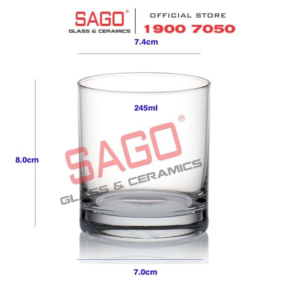  Ocean B00209 - Ly Thủy Tinh Ocean Rock 245ml | Nhập Khẩu Thái Lan 