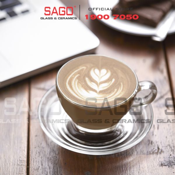  Ocean P02443 - Ly Thủy Tinh Ocean Caffe Latte 260ml | Nhập Khẩu Thái Lan 