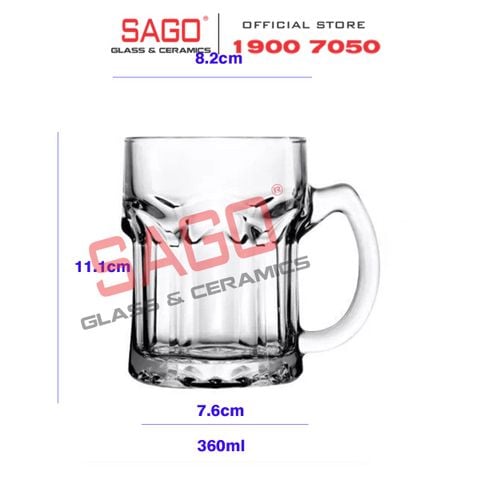  LG-313013 - Ly Thủy Tinh Lucky Euro Mug 360ml | Nhập Khẩu Thái Lan 