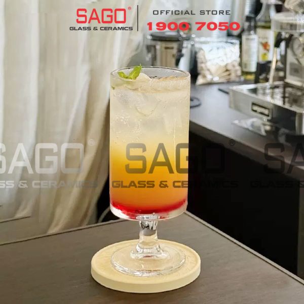  INS JX-3092PG - Ly Thủy Tinh INS có Chân Cooktail Tumber Glass 330ml | Thủy Tinh Cao Cấp 