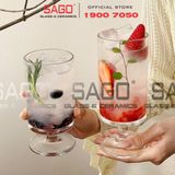  INS JX-3092PG - Ly Thủy Tinh INS có Chân Cooktail Tumber Glass 330ml | Thủy Tinh Cao Cấp 