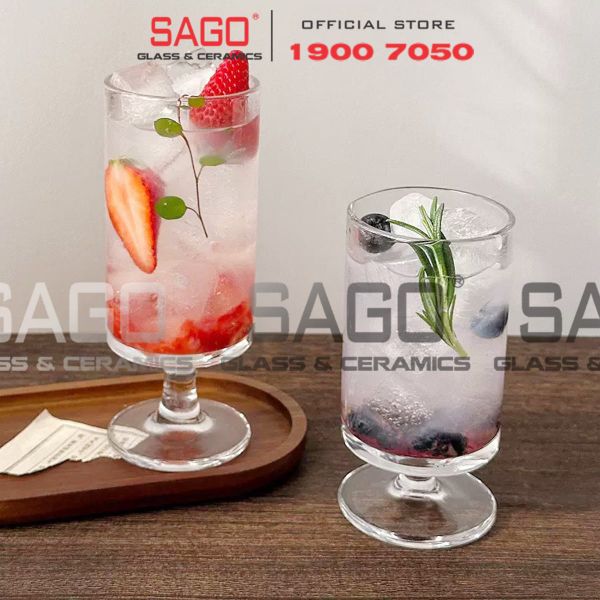  INS JX-3092PG - Ly Thủy Tinh INS có Chân Cooktail Tumber Glass 330ml | Thủy Tinh Cao Cấp 