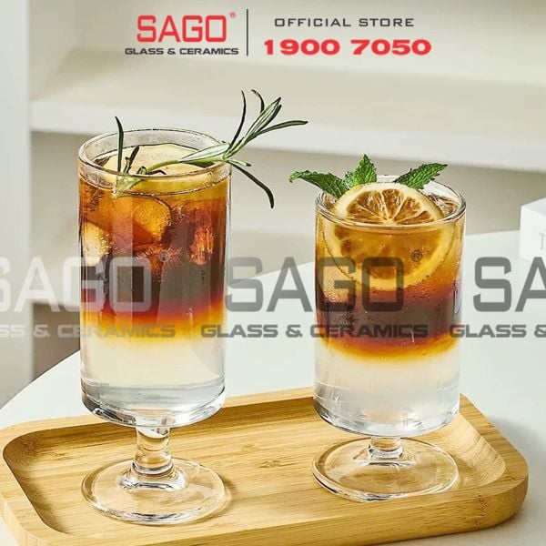  INS JX-3092PG - Ly Thủy Tinh INS có Chân Cooktail Tumber Glass 330ml | Thủy Tinh Cao Cấp 