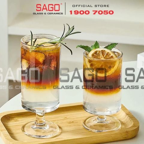  Ly Thủy Tinh INS có Chân Cooktail Tumber Glass 330ml | Thủy Tinh Cao Cấp 