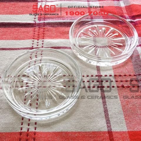  LG-755203(752) - Dĩa Lót Thủy Tinh Lucky Stellar Coaster 8.4cm | Nhập Khẩu Thái Lan 