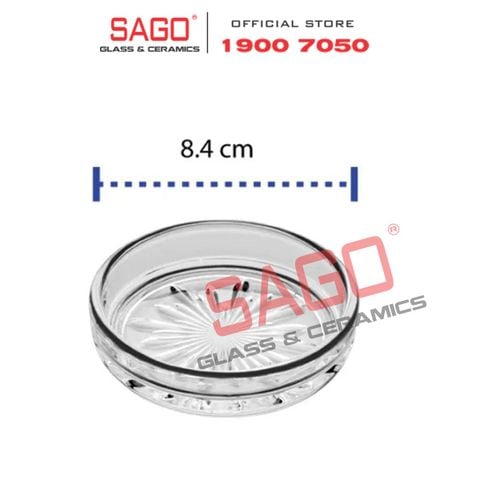  LG-755203(752) - Dĩa Lót Thủy Tinh Lucky Stellar Coaster 8.4cm | Nhập Khẩu Thái Lan 