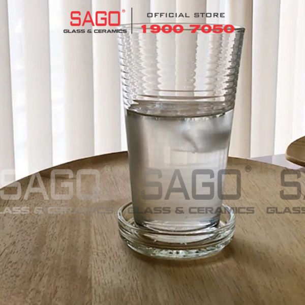  LG-755203(752) - Dĩa Lót Thủy Tinh Lucky Stellar Coaster 8.4cm | Nhập Khẩu Thái Lan 