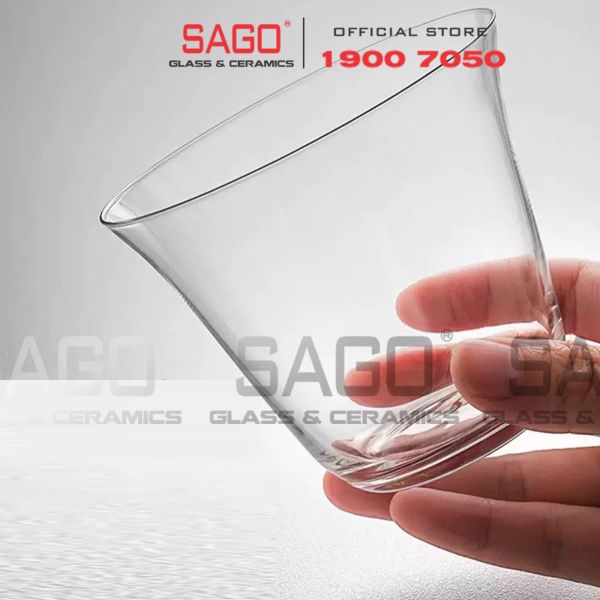  VIR 3038 - Ly Thủy Tinh Virote Borosilicate Flared Mouth Rock Glass 280ml | Thủy Tinh Cao Cấp 