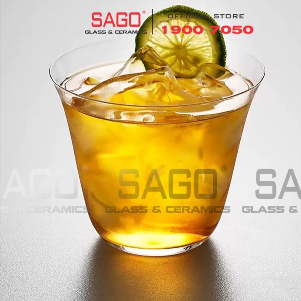  VIR 3038 - Ly Thủy Tinh Virote Borosilicate Flared Mouth Rock Glass 280ml | Thủy Tinh Cao Cấp 