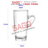  Ocean P01644 - Ly Thủy Tinh Ocean Kenya Slim Mug 320ml | Nhập Khẩu Thái Lan 