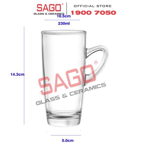  Ocean P01644 - Ly Thủy Tinh Ocean Kenya Slim Mug 320ml | Nhập Khẩu Thái Lan 