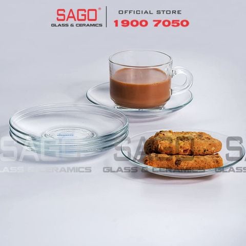  LG-755404(754) - Dĩa Lót Thủy Tinh Lucky Clear Saucer 11cm | Nhập Khẩu Thái Lan 