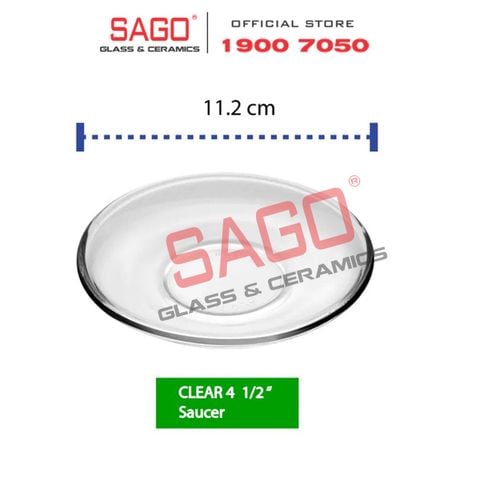  LG-755404(754) - Dĩa Lót Thủy Tinh Lucky Clear Saucer 11cm | Nhập Khẩu Thái Lan 