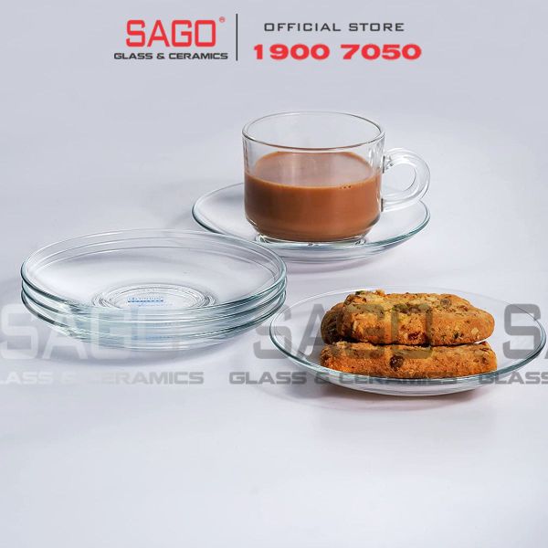  LG-755505(755) - Dĩa Lót Thủy Tinh Lucky Clear Saucer 13cm | Nhập Khẩu Thái Lan 