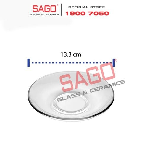  LG-755505(755) - Dĩa Lót Thủy Tinh Lucky Clear Saucer 13cm | Nhập Khẩu Thái Lan 