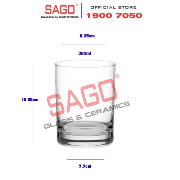 Ocean B00414 - Ly Thủy Tinh Ocean Sanmarino Glass 385ml | Nhập Khẩu Thái Lan 