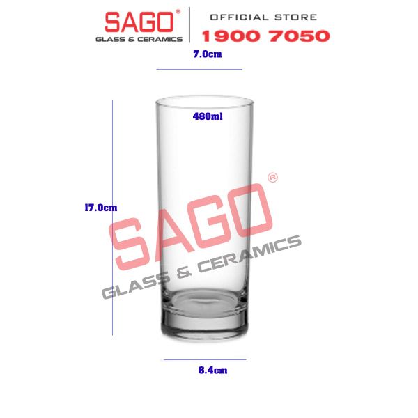  Ocean B00416 - Ly Thủy Tinh Ocean Sanmarino Long Drink 480ml | Nhập Khẩu Thái Lan 