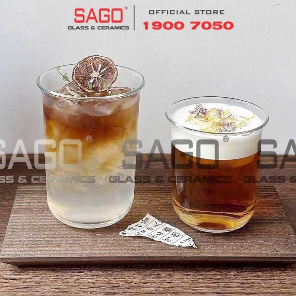  INS LHB9018PG - Ly Thủy Tinh INS Flared Tube Rock Glass 340ml | Thủy Tinh Cao Cấp 