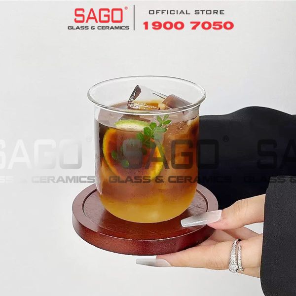  INS LHB9018PG - Ly Thủy Tinh INS Flared Tube Rock Glass 340ml | Thủy Tinh Cao Cấp 