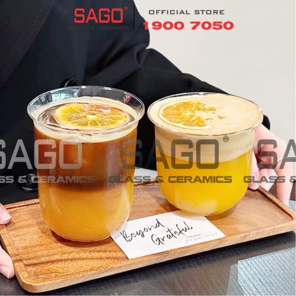  INS LHB9018PG - Ly Thủy Tinh INS Flared Tube Rock Glass 340ml | Thủy Tinh Cao Cấp 