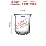  INS LHB9018PG - Ly Thủy Tinh INS Flared Tube Rock Glass 340ml | Thủy Tinh Cao Cấp 