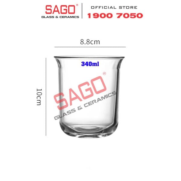  INS LHB9018PG - Ly Thủy Tinh INS Flared Tube Rock Glass 340ml | Thủy Tinh Cao Cấp 