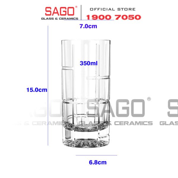  Ocean P03666 - Ly Thủy tinh Ocean Traze FTR Hi Ball 350ml | Nhập Khẩu Thái Lan 