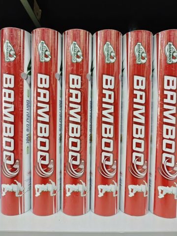  Quả Cầu Lông Bamboo Đỏ - Ống 12 Quả 