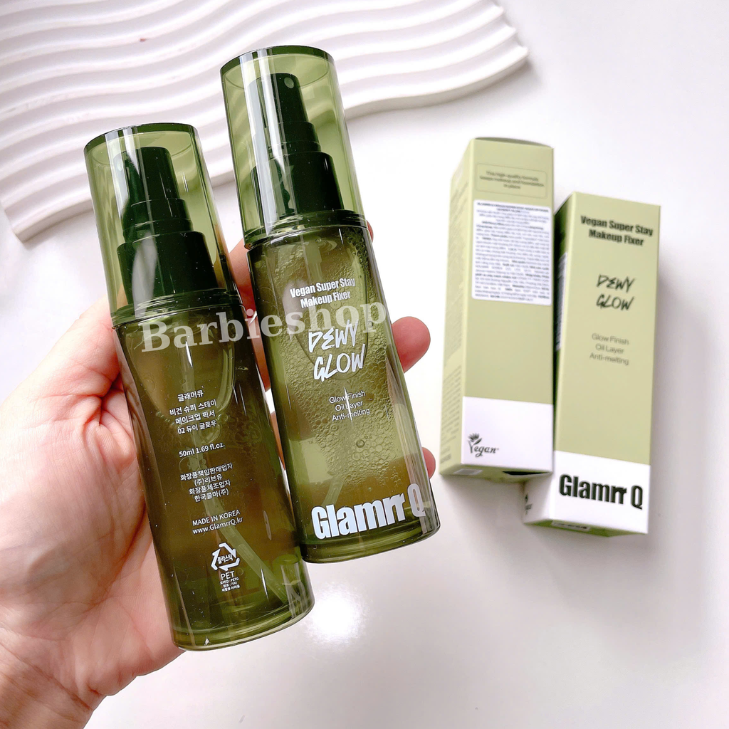 Xịt Khóa Nền Glamrr Q Vegan Super Stay Makeup Fixer 50ml-130m