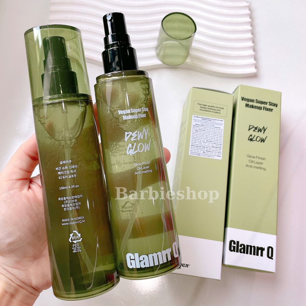Xịt Khóa Nền Glamrr Q Vegan Super Stay Makeup Fixer 50ml-130m