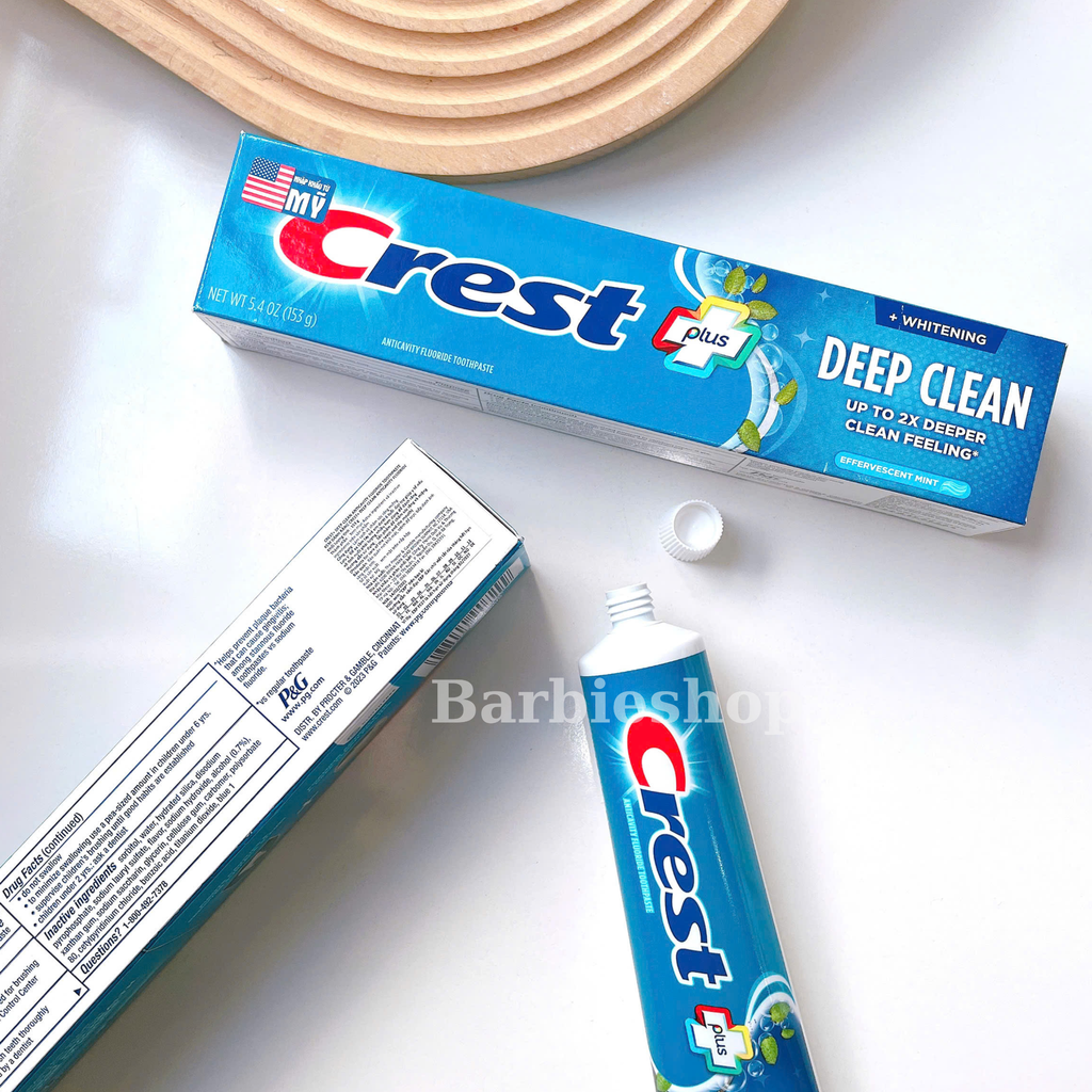 Kem Đánh Răng Trắng Răng Hiệu Quả CREST 3D White Advanced Triple Whitening & Ultra Vivid Mint 135G 147G 153G