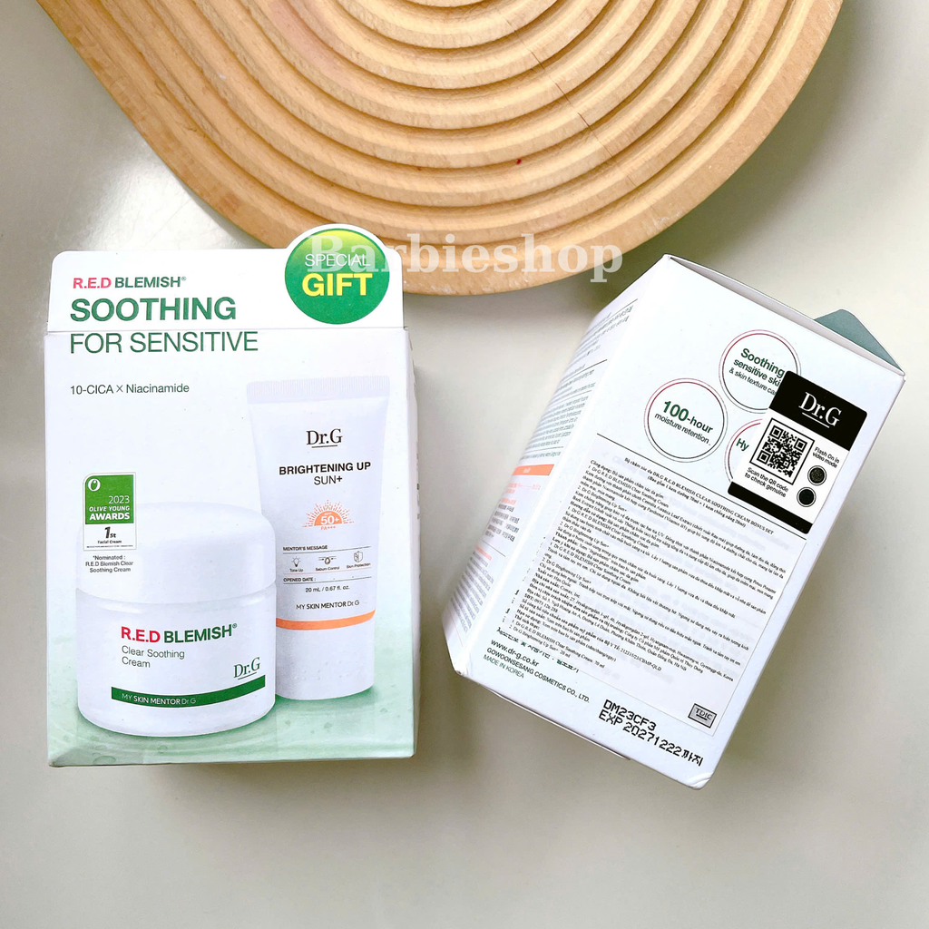 Bộ Đôi Dưỡng Da Dr.G Clear Soothing Cream Bonus Set (Tách Set)